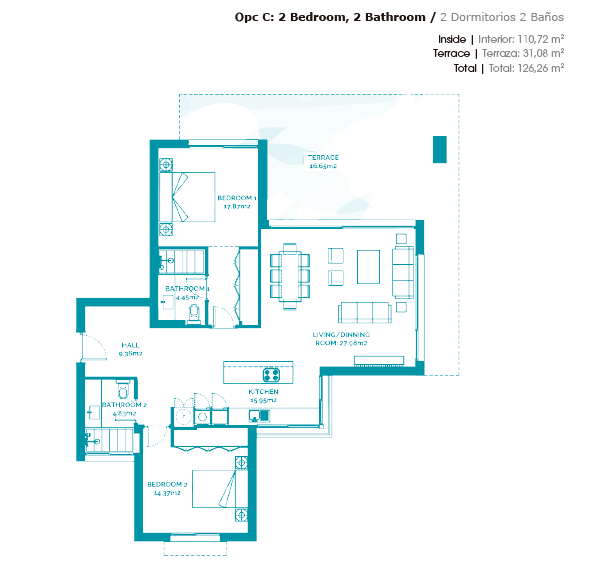 Apartamente moderne de 2 dormitoare în Casares, Málaga 14